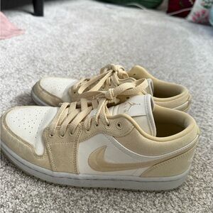 Nike Air Jordan Low Beige and White Sneakers